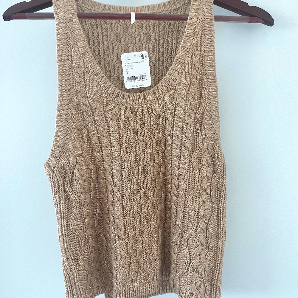 NWT Free People High Tide Foil Print Tank Size S *FREE SHIPPING